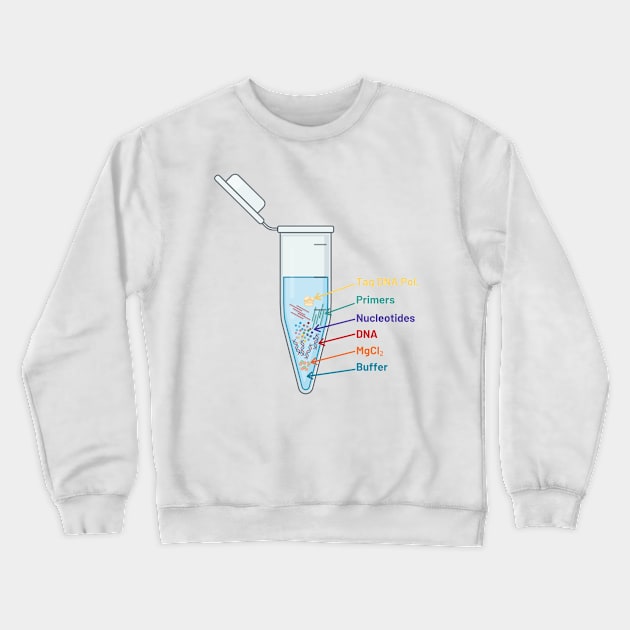 The Perfect PCR Polymerase Chain Reaction Process Steps Chemicals Biology Science Pipette Tubes Crewneck Sweatshirt by labstud